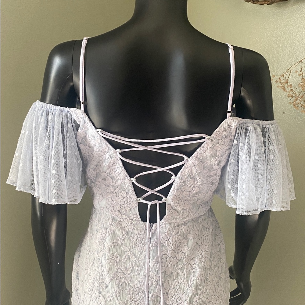 Angel Biba Mermaid Goddess Angel Like Light Baby Blue Lace Dress NWTs - Picture 11 of 16